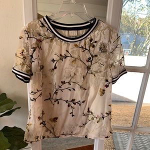 A New Day velvet burnout floral top